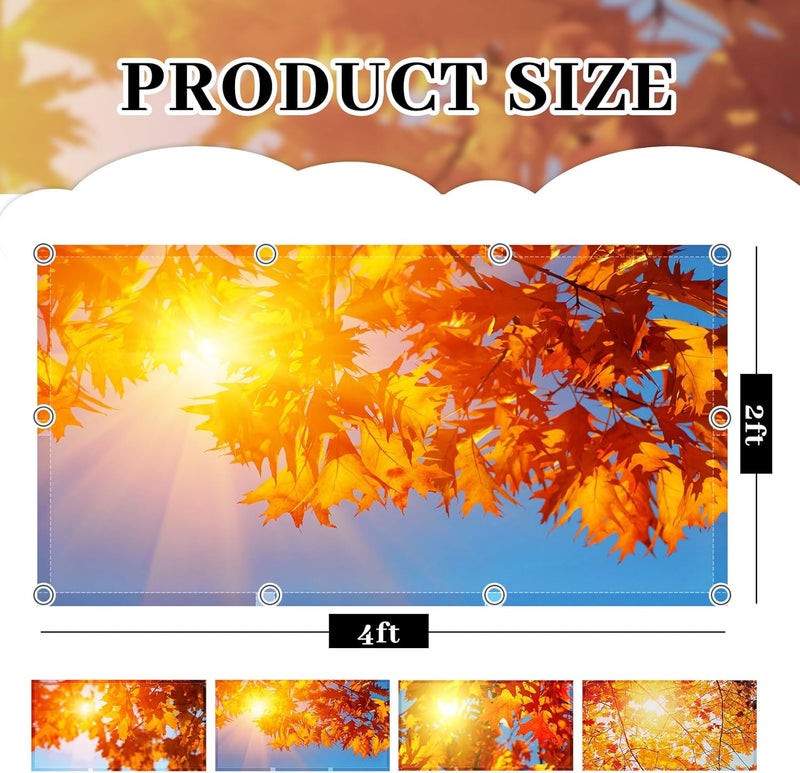 ROCEEI Pack of 4 Fluorescent Light Covers for Ceiling Lights, 4 x 2 Ft, Magnetic Light Covers for Classroom Office Home School Ceiling Decor(Maple Leaf) - Image 2